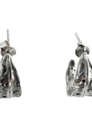 Sterling Silver Leaf Hoops