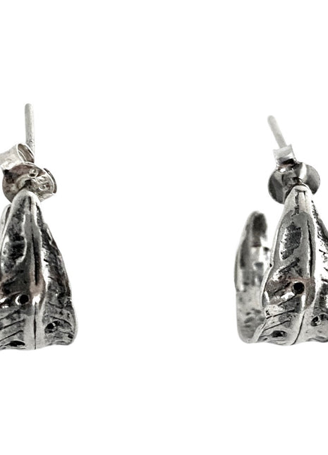 Sterling Silver Leaf Hoops