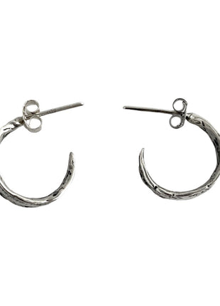 Sterling Silver Leaf Hoops