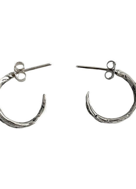 Sterling Silver Leaf Hoops