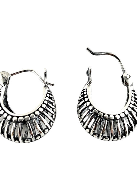 Sterling Silver hoops earrings.