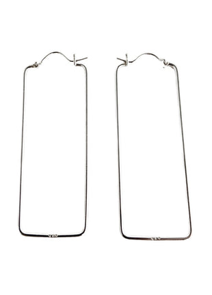 Sterling silver rectangle hoop.