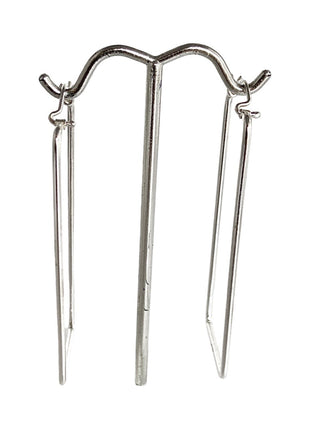 Sterling silver rectangle hoop.