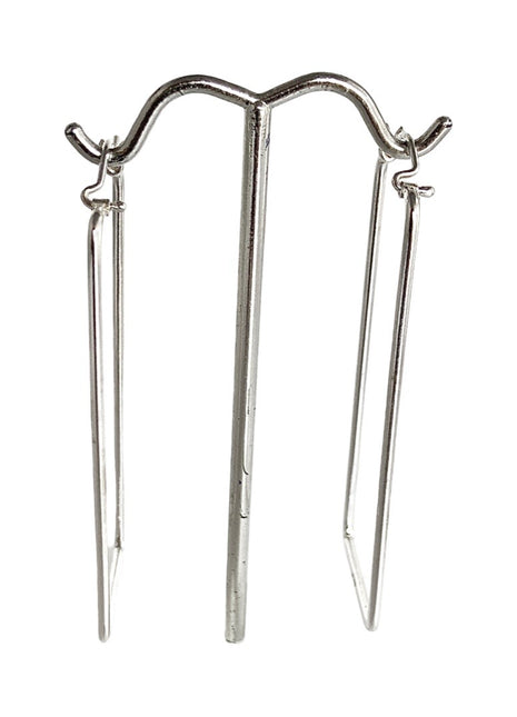 Sterling silver rectangle hoop.