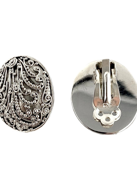 Elegant Sterling Silver Clip On Earrings