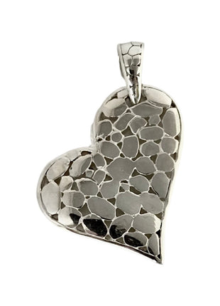 Sterling Silver Heart Pendant with Bubbles