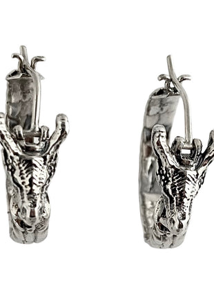 Sterling Silver Dragon Hoops