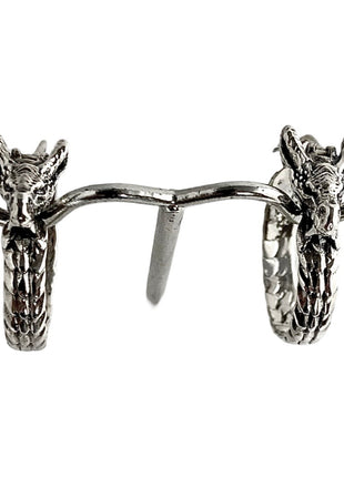 Sterling Silver Dragon Hoops