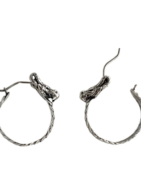 Sterling Silver Dragon Hoops