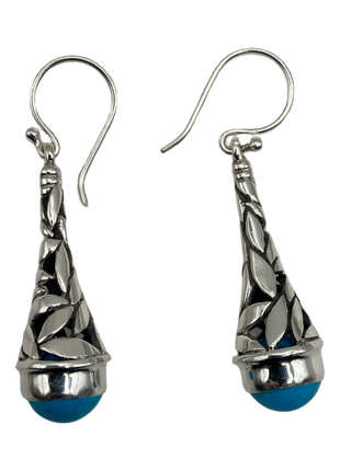 Turquoise Teardrop Sterling Silver Earrings