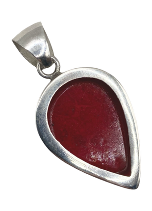 Red Coral Teardrop Pendant